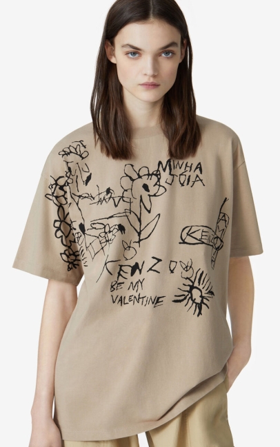 Kenzo Women Oversize T-shirt Camel